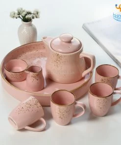 Devnow Dusted Blush Pink Tea Set - Set Of 8 All Of It
