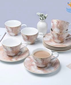 Devnow All Of It Textured Tea Cup & Saucer Set - Set Of 6