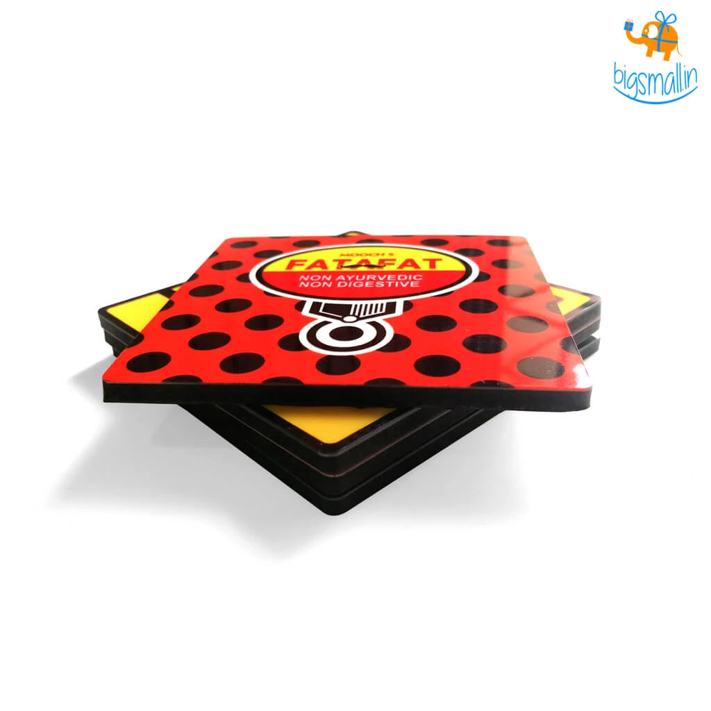 Mooch Design Studio All Of It Retro Print Coaster - Set Of 4