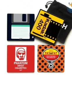 Mooch Design Studio All Of It Retro Print Coaster - Set Of 4