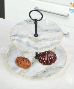 Devnow 2 Tiered Abstract Design Dessert Stand