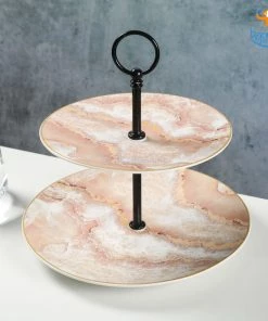 Devnow 2 Tiered Abstract Design Dessert Stand