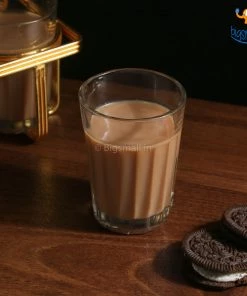 Devnow Cutting Chai Glasses With Holder - Set Of 4