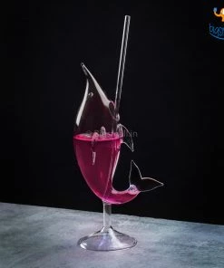 Devnow Dolphin Cocktail Glass With Straw All Of It