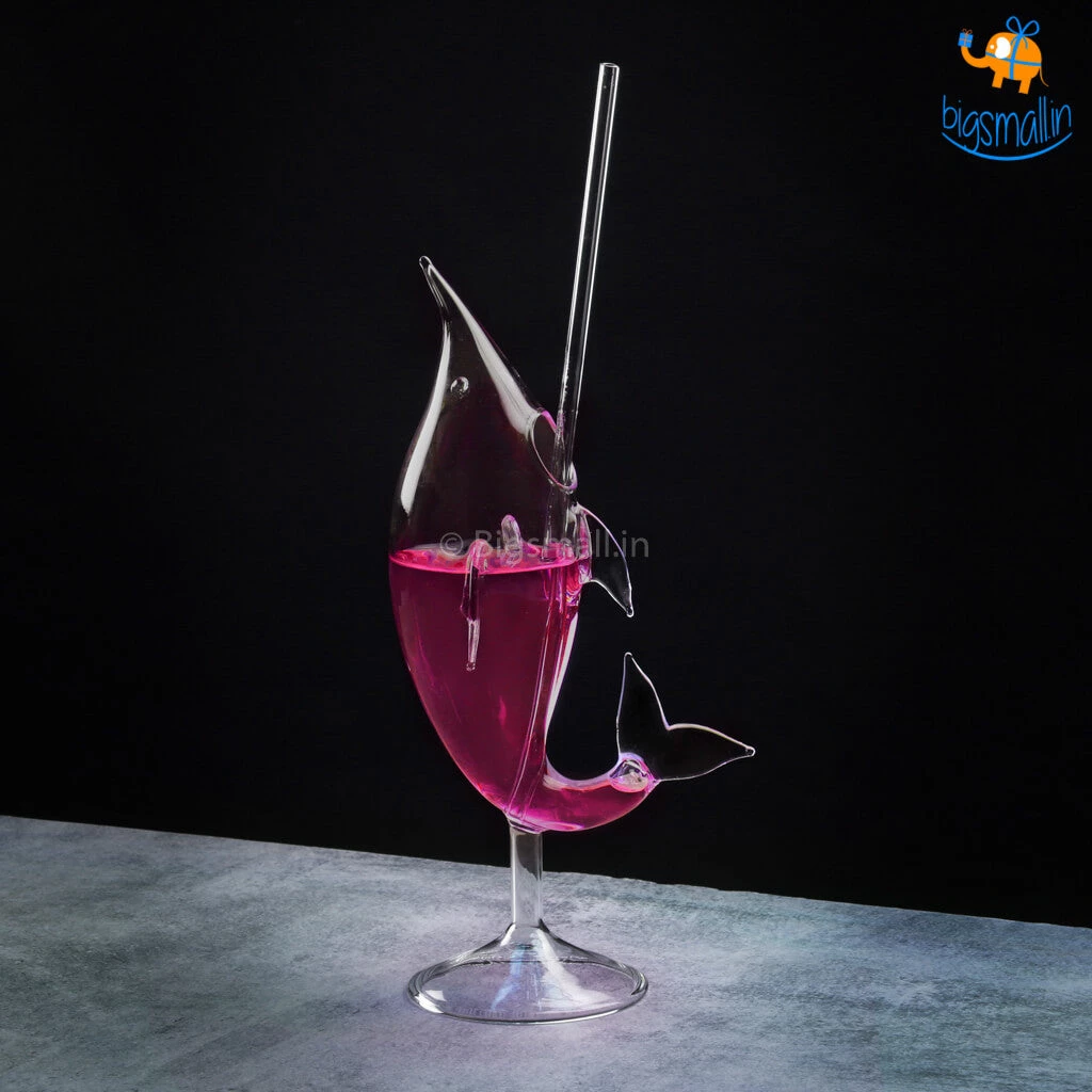 Devnow Dolphin Cocktail Glass With Straw All Of It