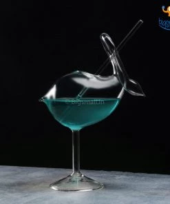 Devnow All Of It Swan Cocktail Glass With Straw
