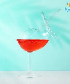 Devnow All Of It Swan Cocktail Glass With Straw