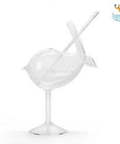 Devnow All Of It Swan Cocktail Glass With Straw