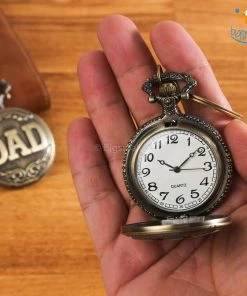 AmyLi Vintage Dad Pocket Watch Keychain
