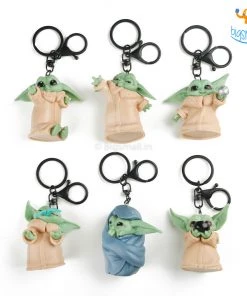 Big Daddy All Of It Mini Baby Yoda Figurine Keychains - Set Of 6