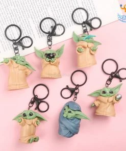 Big Daddy All Of It Mini Baby Yoda Figurine Keychains - Set Of 6