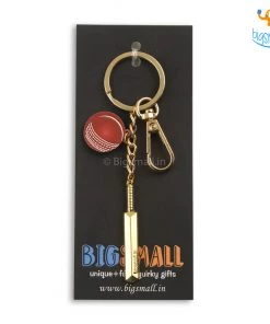 Bigsmall_piu Father's Day Cricket Mini Bat Metallic Keychain