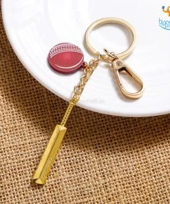 Bigsmall_piu Father's Day Cricket Mini Bat Metallic Keychain