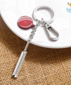 Bigsmall_piu Father's Day Cricket Mini Bat Metallic Keychain