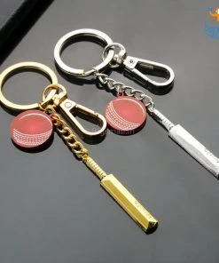 Bigsmall_piu Father's Day Cricket Mini Bat Metallic Keychain