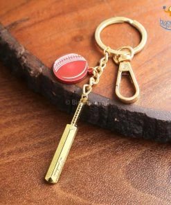 Bigsmall_piu Father's Day Cricket Mini Bat Metallic Keychain