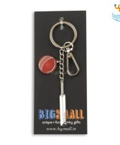 Bigsmall_piu Father's Day Cricket Mini Bat Metallic Keychain