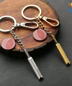 Bigsmall_piu Father's Day Cricket Mini Bat Metallic Keychain