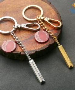 Bigsmall_piu Father's Day Cricket Mini Bat Metallic Keychain