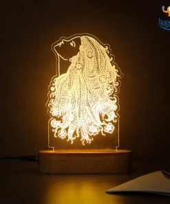 India Vibes Girl Portrait Hologram Lamp Father's Day