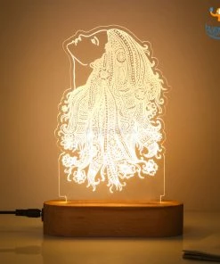 India Vibes Girl Portrait Hologram Lamp Father's Day