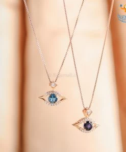 Ash Designs Evil Eye Pendant With Semi-Precious Stones