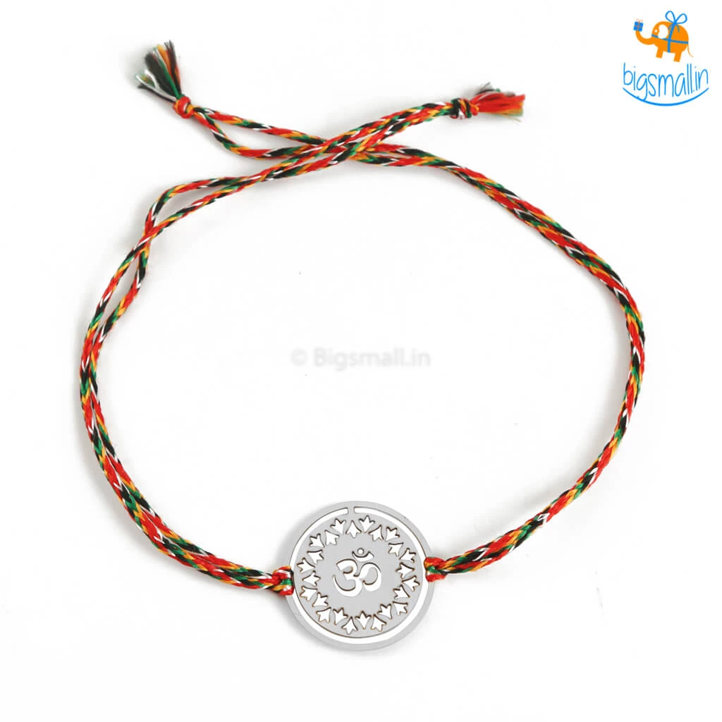 DesignWesign Om & Swastika Metallic Rakhi - Set Of 2