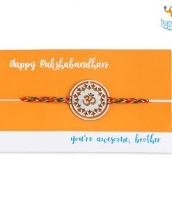 DesignWesign Om & Swastika Metallic Rakhi - Set Of 2
