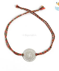 DesignWesign Om & Swastika Metallic Rakhi - Set Of 2