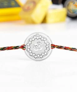 DesignWesign Om & Swastika Metallic Rakhi - Set Of 2