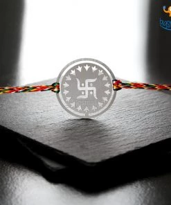 DesignWesign Om & Swastika Metallic Rakhi - Set Of 2