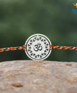 DesignWesign Om & Swastika Metallic Rakhi - Set Of 2