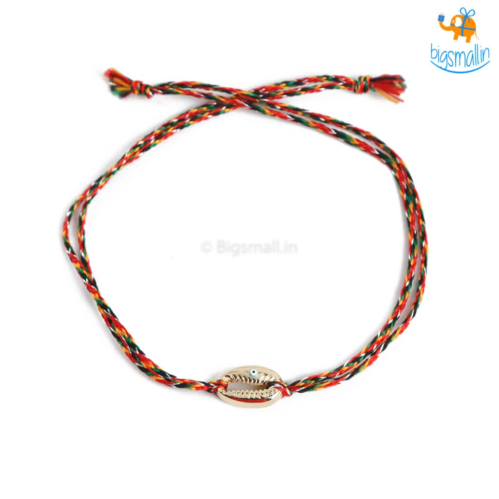 DesignWesign All Of It Evil Eye Conch Shell Rakhi