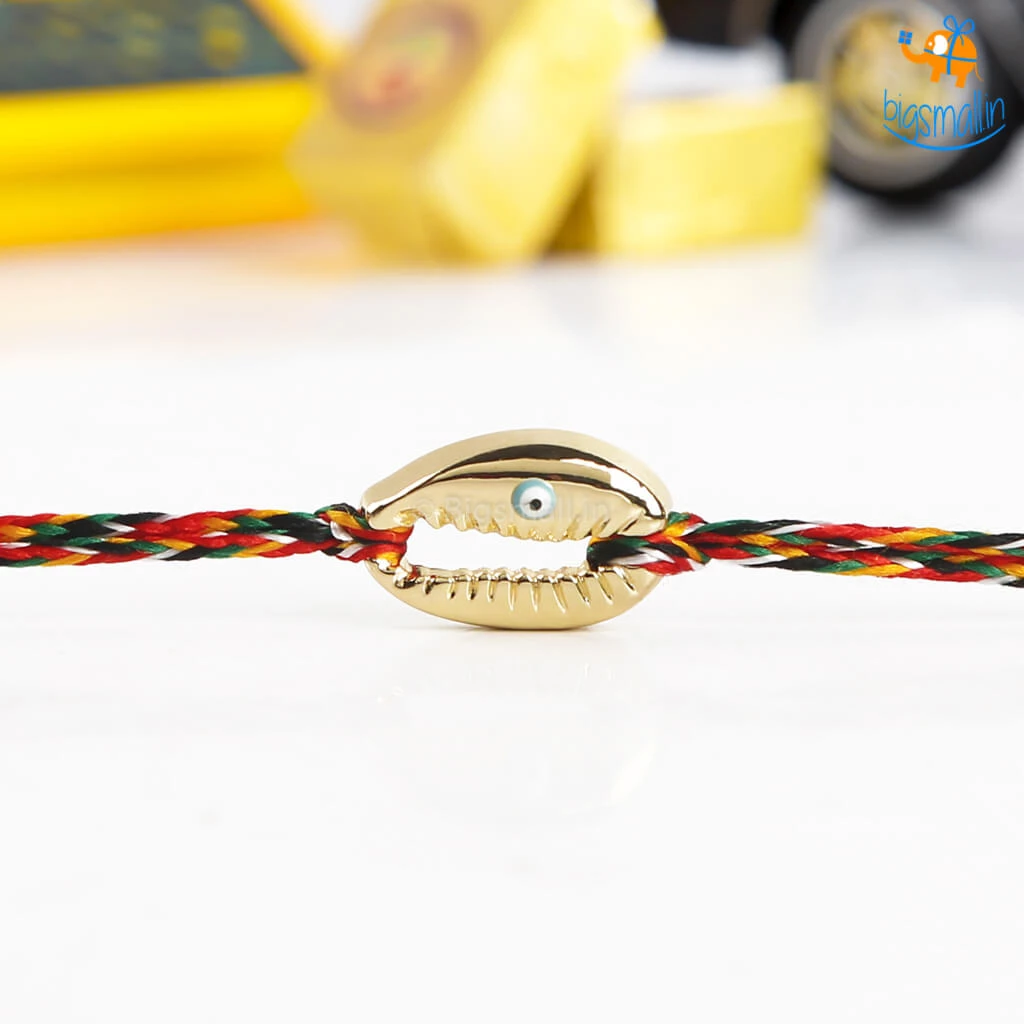 DesignWesign All Of It Evil Eye Conch Shell Rakhi