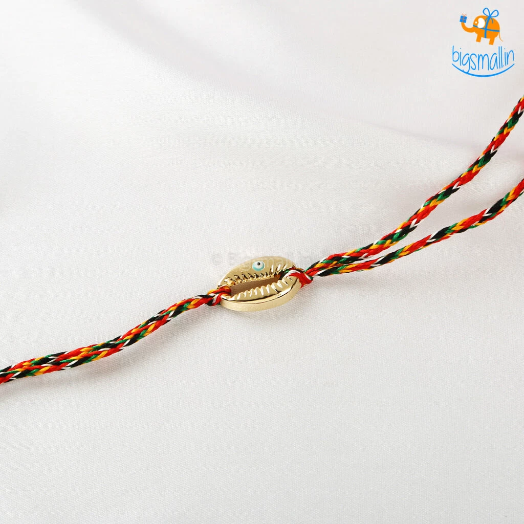 DesignWesign All Of It Evil Eye Conch Shell Rakhi
