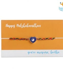 DesignWesign Heart Shaped Evil Eye Rakhi