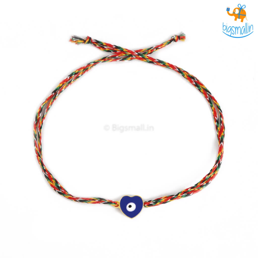 DesignWesign Heart Shaped Evil Eye Rakhi