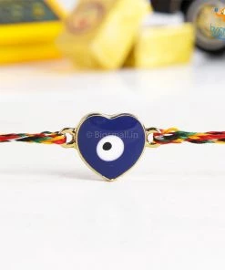 DesignWesign Heart Shaped Evil Eye Rakhi