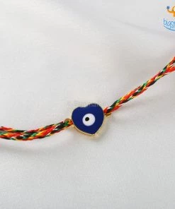 DesignWesign Heart Shaped Evil Eye Rakhi