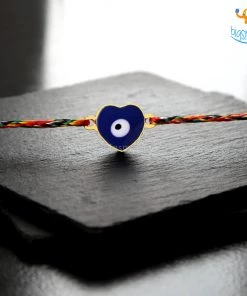 DesignWesign Heart Shaped Evil Eye Rakhi