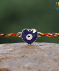 DesignWesign Heart Shaped Evil Eye Rakhi