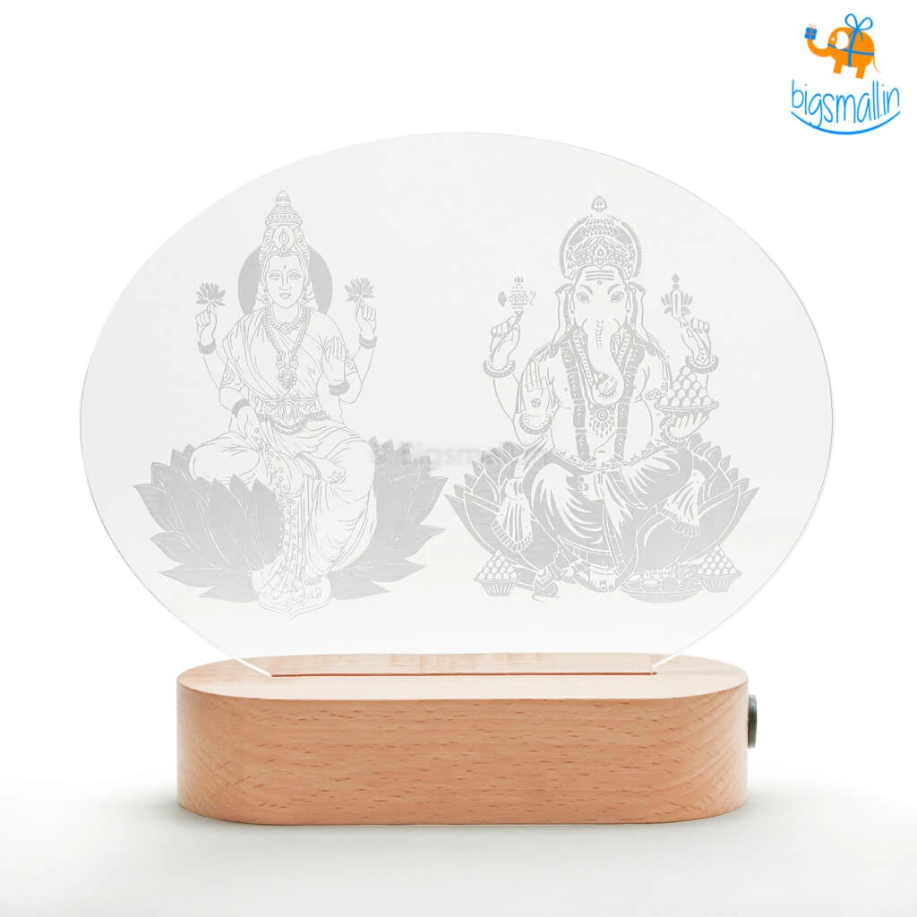 India Vibes Laxmi And Ganesha Hologram Lamp Father's Day