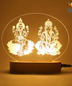 India Vibes Laxmi And Ganesha Hologram Lamp Father's Day