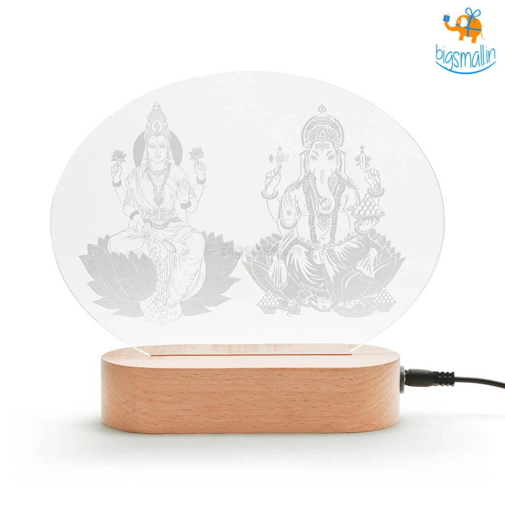India Vibes Laxmi And Ganesha Hologram Lamp Father's Day