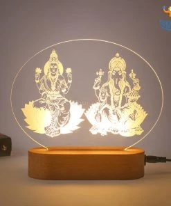 India Vibes Laxmi And Ganesha Hologram Lamp Father's Day