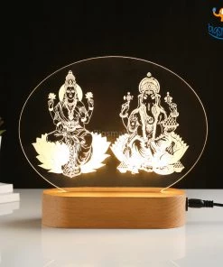 India Vibes Laxmi And Ganesha Hologram Lamp Father's Day
