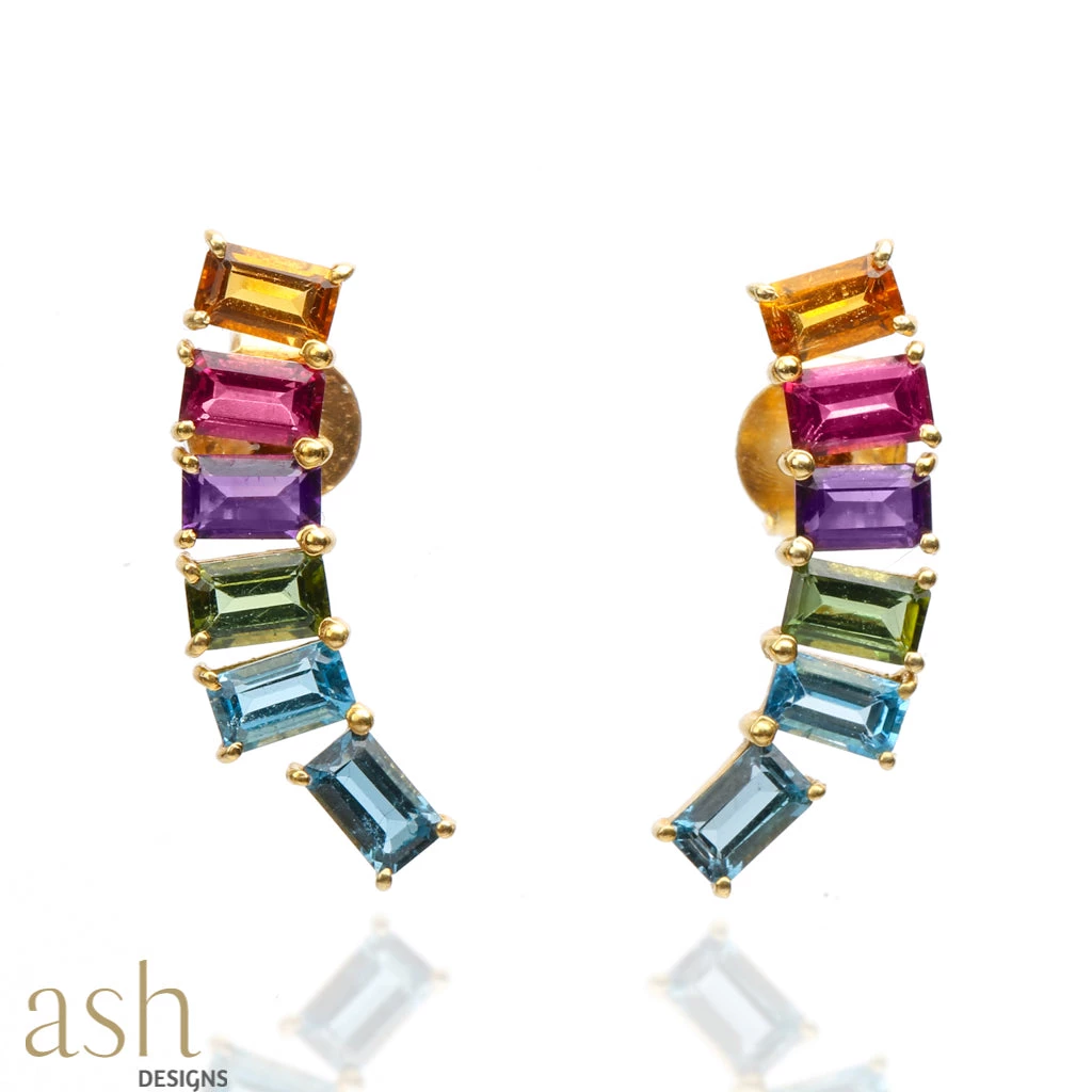 Ash Designs Cosmic Climber Multi-Stone Earrings Sale