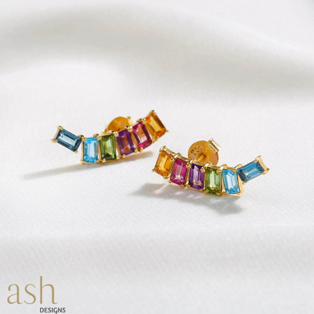 Ash Designs Cosmic Climber Multi-Stone Earrings Sale