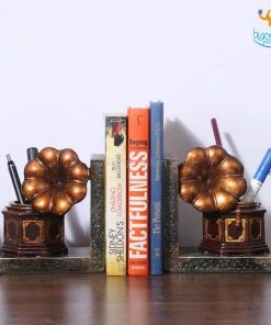 Vinny Y Vintage Gramophone Bookends With Pen Stand