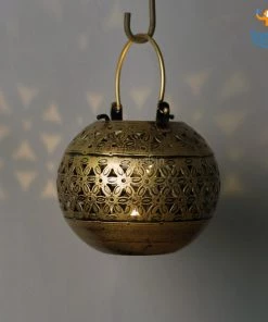Indian Craft Vintage Gold Candle Holder